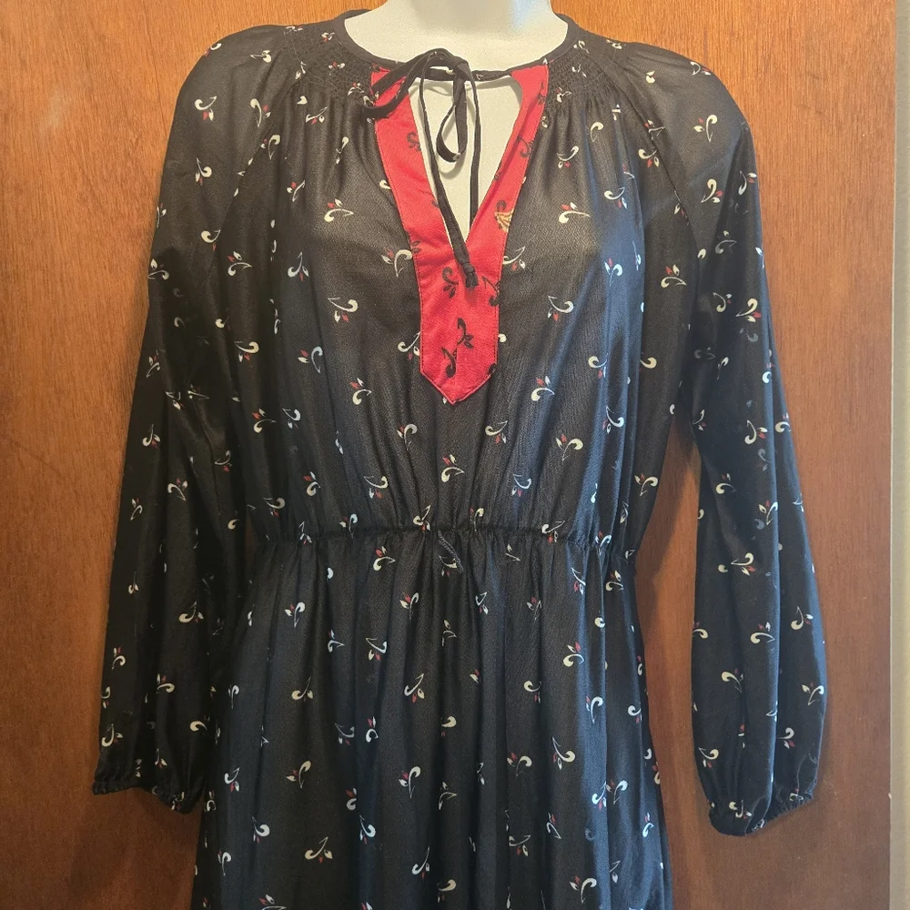 Vintage BEAUTIFUL sheer black & floral dress no tags or size approx szM - Picture 3 of 8